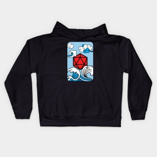 Oriental Japanese Wave D20 Dice Kids Hoodie